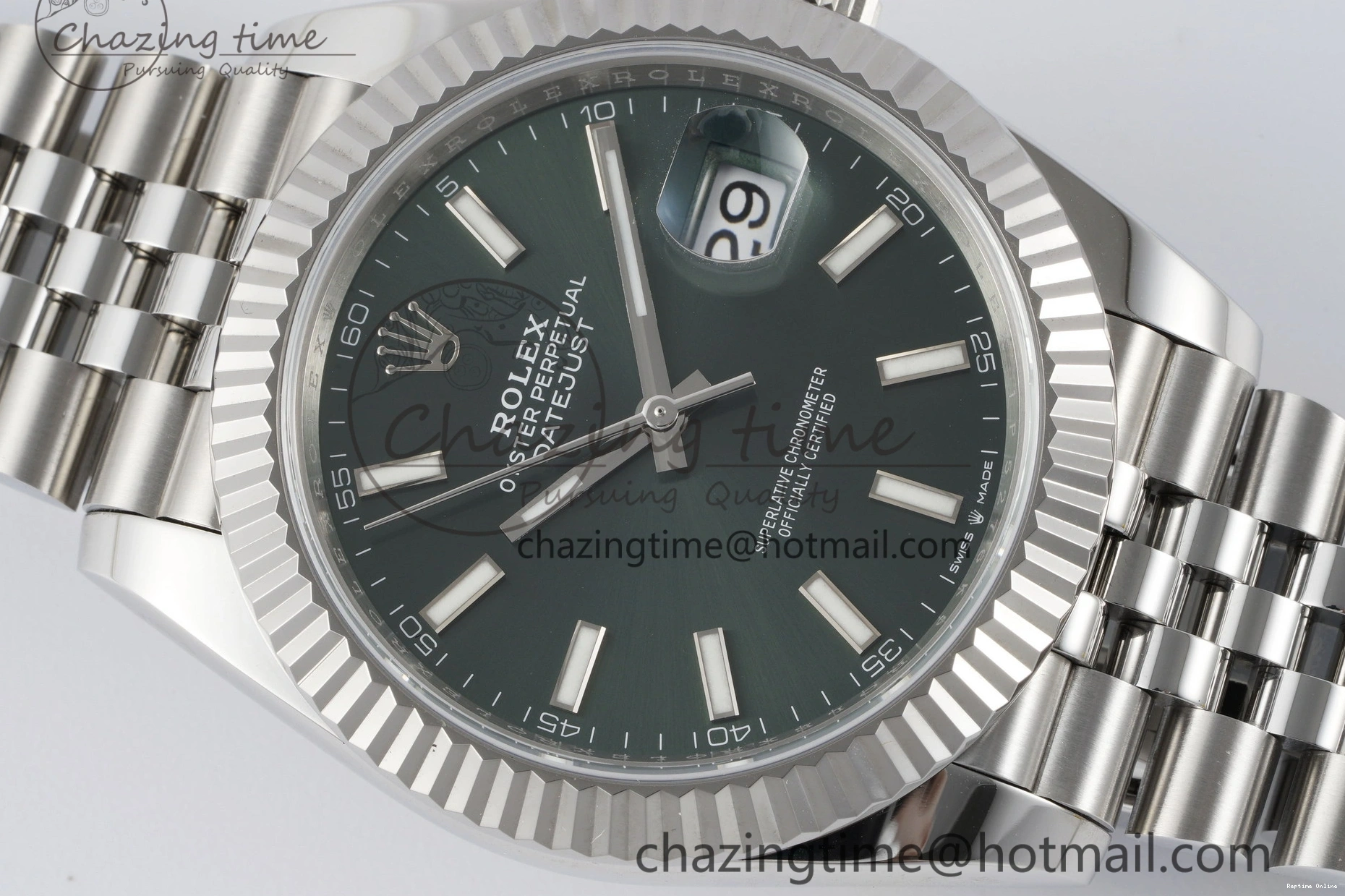 0408 Tailored DateJust 41 126334 NTF 1:1 Best Edition 904L Steel Green Stick Dial on Jubilee Bracelet VR 2155